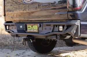 Ford F-150 Rear Bumper - DV8 Offroad - Tube design, Single exhaust models - Micro-texture black powder coat - `21-`26